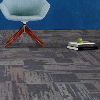 50*50cm Fireproof carpet  jacquard with PVC backing solution dyed office commercial tile carpet