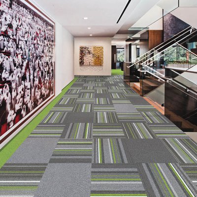 High quality fireproof PVC backing commercial office floor woolen gray carpet tiles 50X50