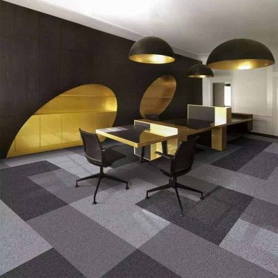 Removable interlocking rubber backing commercial hotel office  nylon carpet tiles 50x50